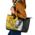 New Zealand Australia Rugby Bledisloe 2026 Leather Tote Bag Champion Trophy Maori Aboriginal Art