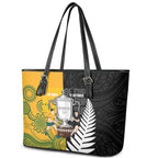 New Zealand Australia Rugby Bledisloe 2026 Leather Tote Bag Champion Trophy Maori Aboriginal Art