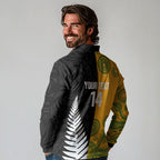 New Zealand Australia Rugby Bledisloe 2026 Custom Long Sleeve Polo Shirt Champion Trophy Maori Aboriginal Art