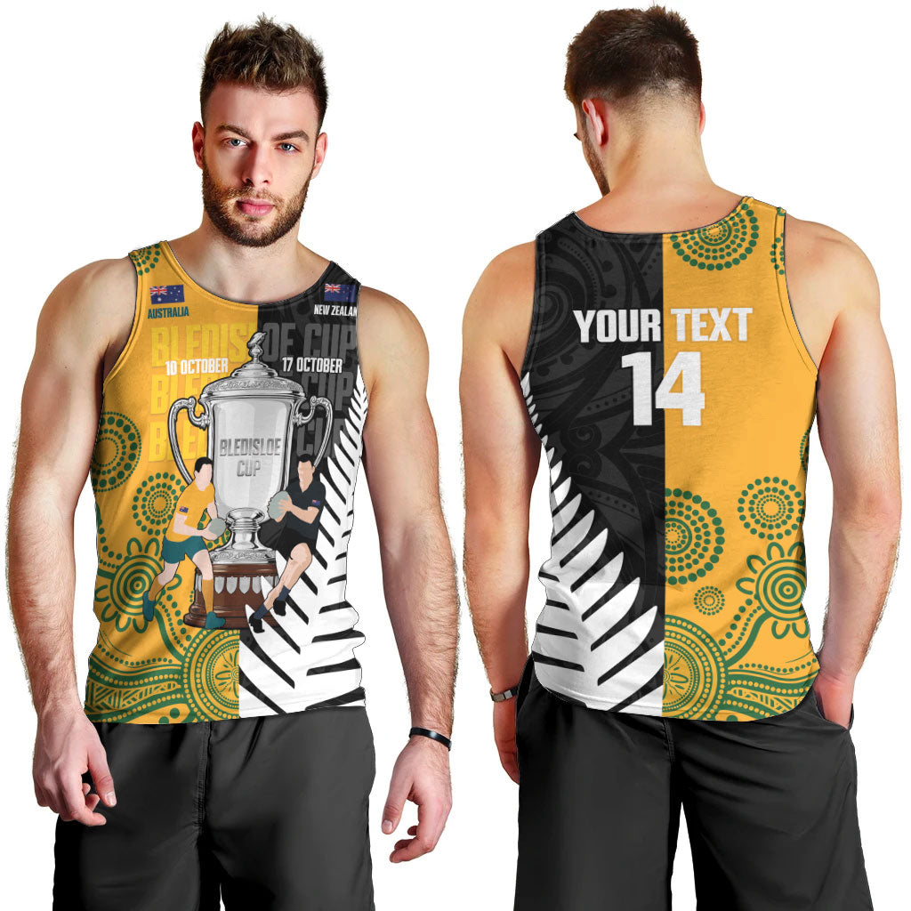 New Zealand Australia Rugby Bledisloe 2026 Custom Men Tank Top Champion Trophy Maori Aboriginal Art
