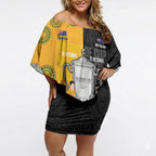 New Zealand Australia Rugby Bledisloe 2026 Custom Off Shoulder Short Dress Champion Trophy Maori Aboriginal Art