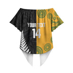 New Zealand Australia Rugby Bledisloe 2026 Custom Off Shoulder Wrap Waist Top Champion Trophy Maori Aboriginal Art