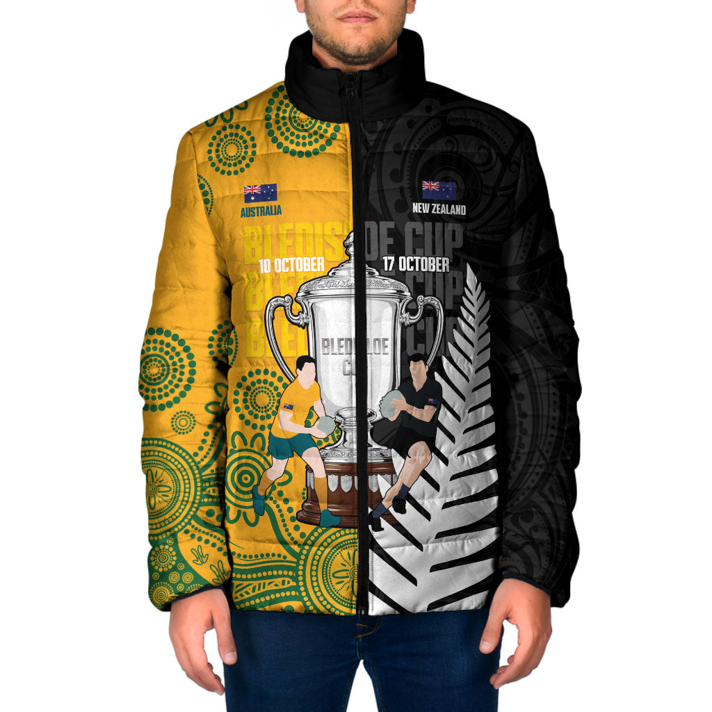 New Zealand Australia Rugby Bledisloe 2026 Custom Padded Jacket Champion Trophy Maori Aboriginal Art