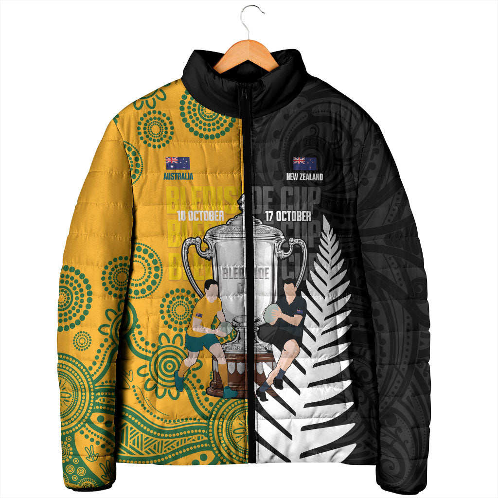 New Zealand Australia Rugby Bledisloe 2026 Custom Padded Jacket Champion Trophy Maori Aboriginal Art