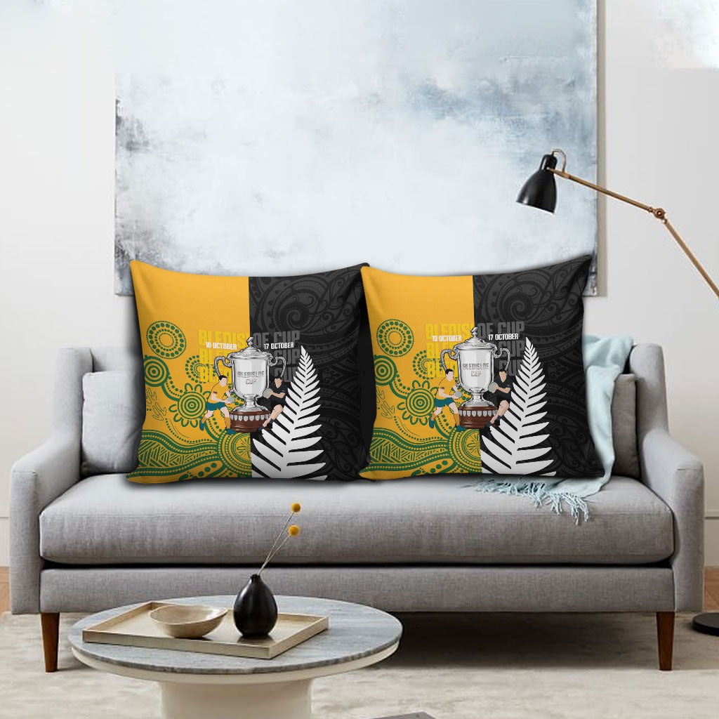 New Zealand Australia Rugby Bledisloe 2026 Pillow Cover Champion Trophy Maori Aboriginal Art