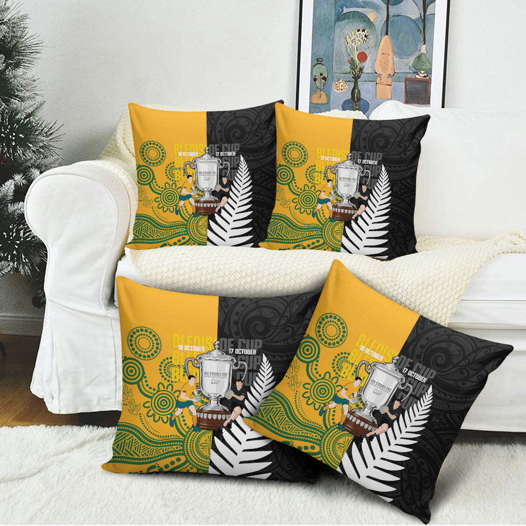 New Zealand Australia Rugby Bledisloe 2026 Pillow Cover Champion Trophy Maori Aboriginal Art