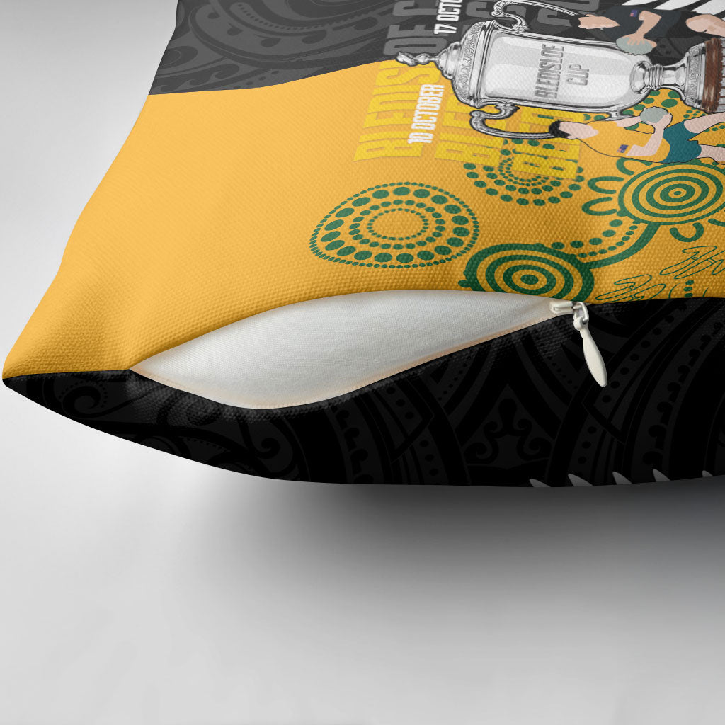 New Zealand Australia Rugby Bledisloe 2026 Pillow Cover Champion Trophy Maori Aboriginal Art