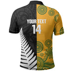 New Zealand Australia Rugby Bledisloe 2026 Custom Polo Shirt Champion Trophy Maori Aboriginal Art