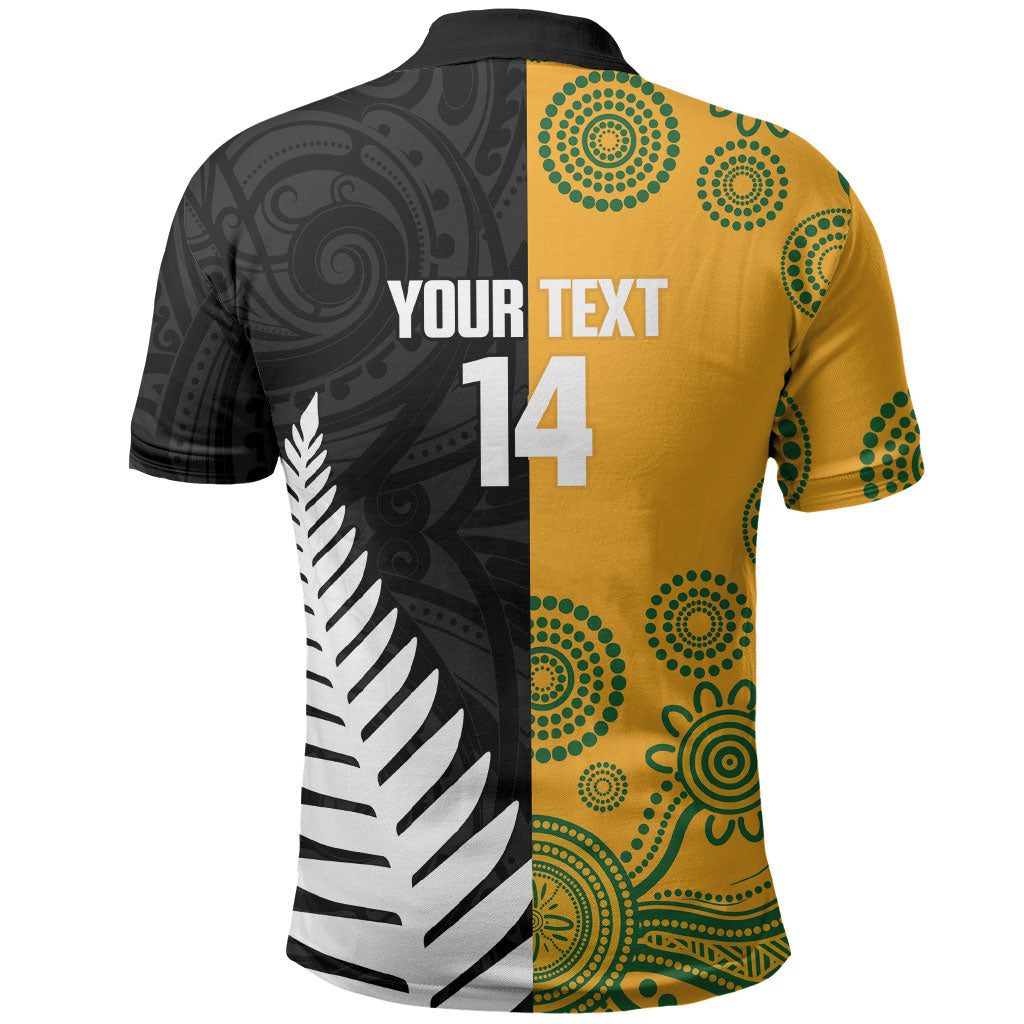 New Zealand Australia Rugby Bledisloe 2026 Custom Polo Shirt Champion Trophy Maori Aboriginal Art
