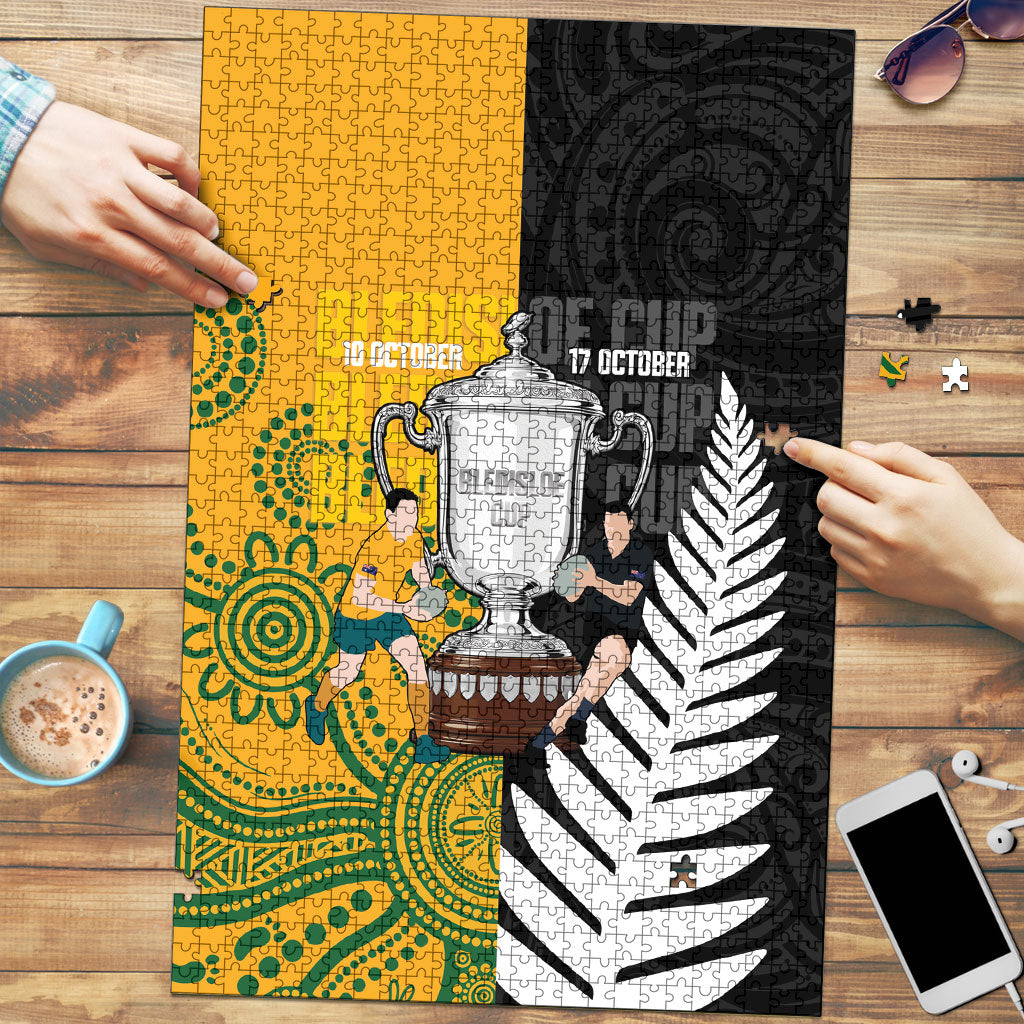 New Zealand Australia Rugby Bledisloe 2026 Puzzle Champion Trophy Maori Aboriginal Art