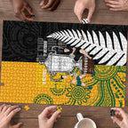 New Zealand Australia Rugby Bledisloe 2026 Puzzle Champion Trophy Maori Aboriginal Art