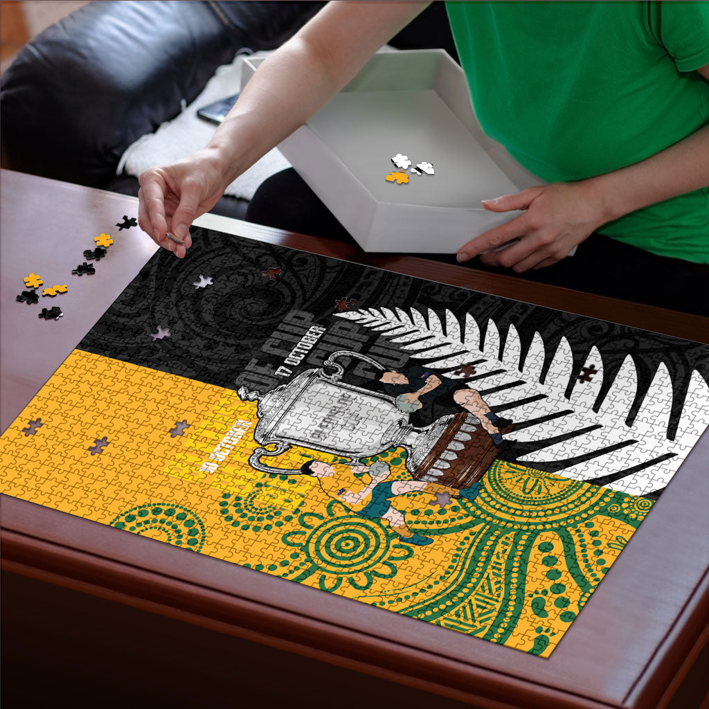 New Zealand Australia Rugby Bledisloe 2026 Puzzle Champion Trophy Maori Aboriginal Art