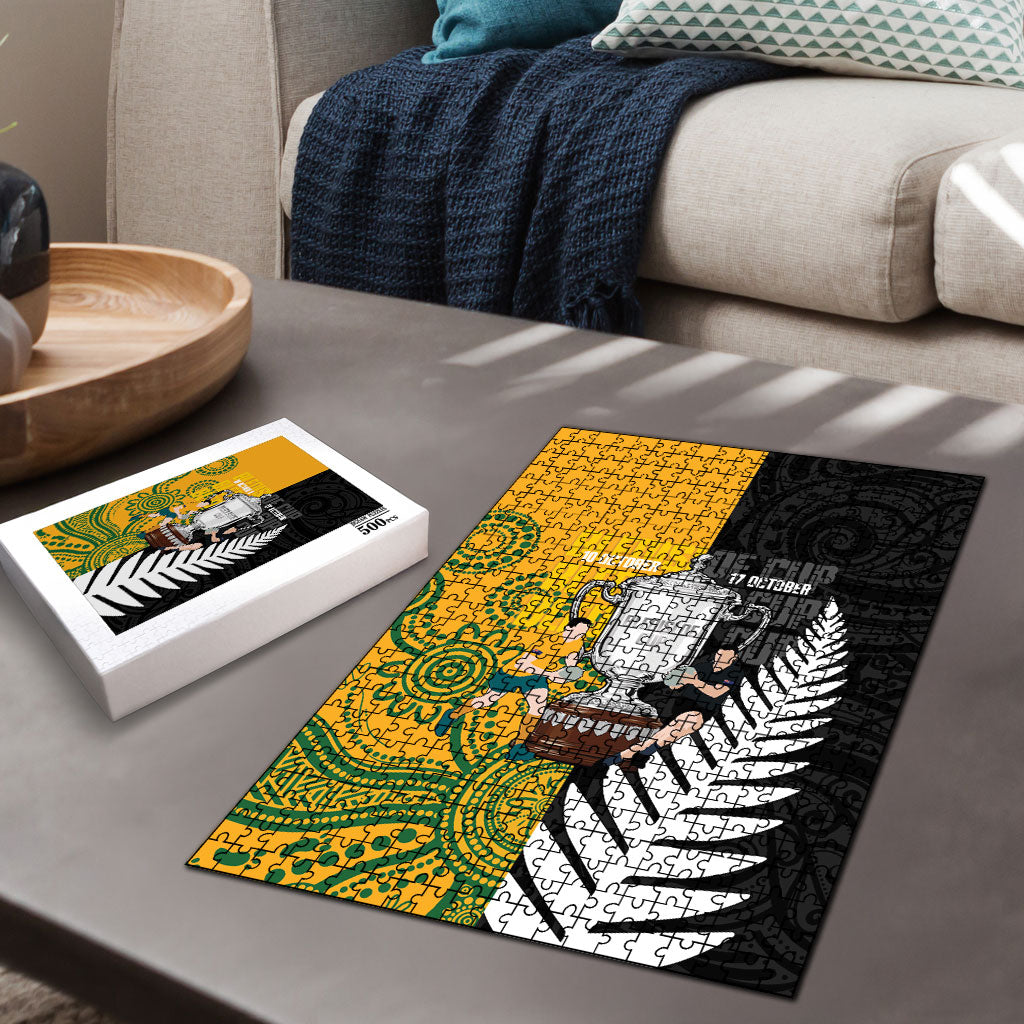 New Zealand Australia Rugby Bledisloe 2026 Puzzle Champion Trophy Maori Aboriginal Art