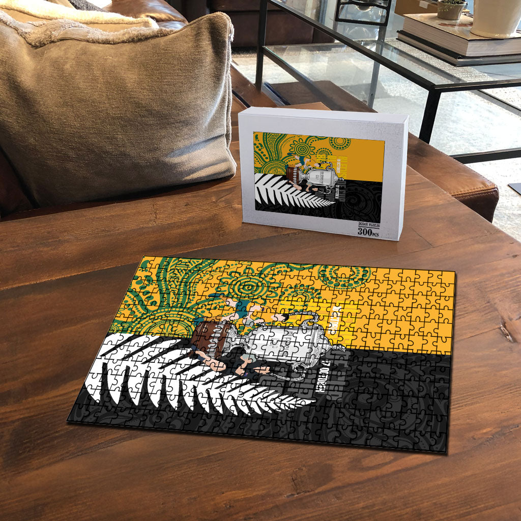 New Zealand Australia Rugby Bledisloe 2026 Puzzle Champion Trophy Maori Aboriginal Art
