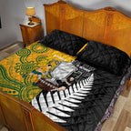 New Zealand Australia Rugby Bledisloe 2026 Quilt Bed Set Champion Trophy Maori Aboriginal Art
