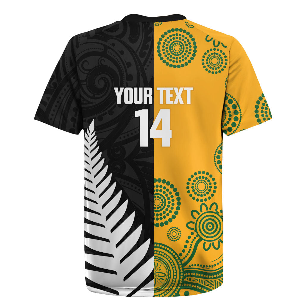 New Zealand Australia Rugby Bledisloe 2026 Custom Rugby Jersey Champion Trophy Maori Aboriginal Art