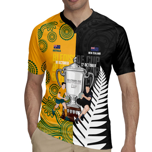 New Zealand Australia Rugby Bledisloe 2026 Custom Rugby Jersey Champion Trophy Maori Aboriginal Art
