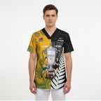 New Zealand Australia Rugby Bledisloe 2026 Custom Scrub Top Champion Trophy Maori Aboriginal Art