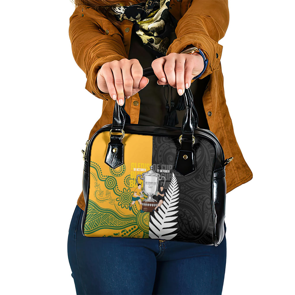 New Zealand Australia Rugby Bledisloe 2026 Shoulder Handbag Champion Trophy Maori Aboriginal Art