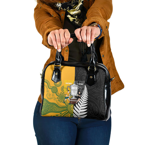 New Zealand Australia Rugby Bledisloe 2026 Shoulder Handbag Champion Trophy Maori Aboriginal Art