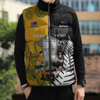 New Zealand Australia Rugby Bledisloe 2026 Custom Sleeveless Puffer Jacket Champion Trophy Maori Aboriginal Art