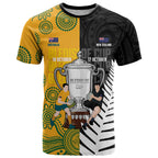 New Zealand Australia Rugby Bledisloe 2026 Custom T Shirt Champion Trophy Maori Aboriginal Art