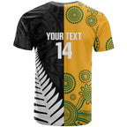 New Zealand Australia Rugby Bledisloe 2026 Custom T Shirt Champion Trophy Maori Aboriginal Art