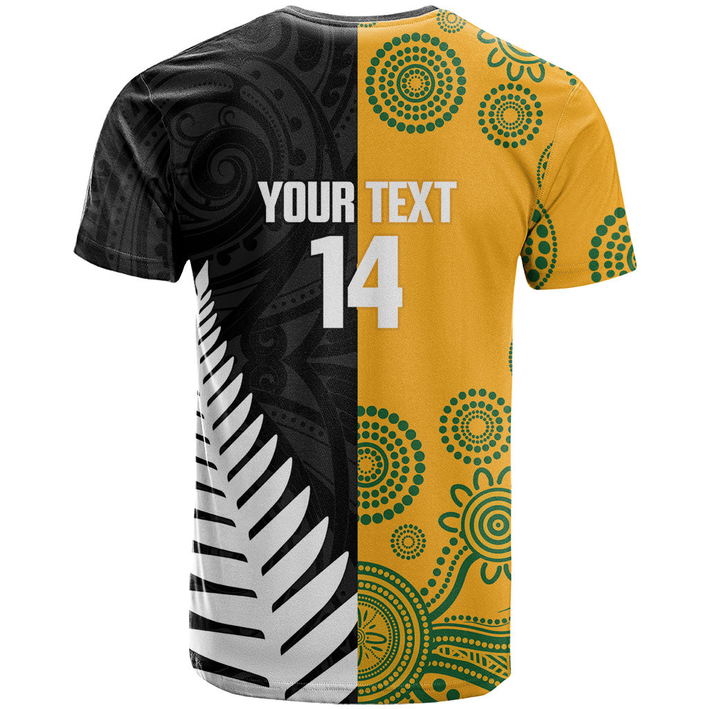 New Zealand Australia Rugby Bledisloe 2026 Custom T Shirt Champion Trophy Maori Aboriginal Art