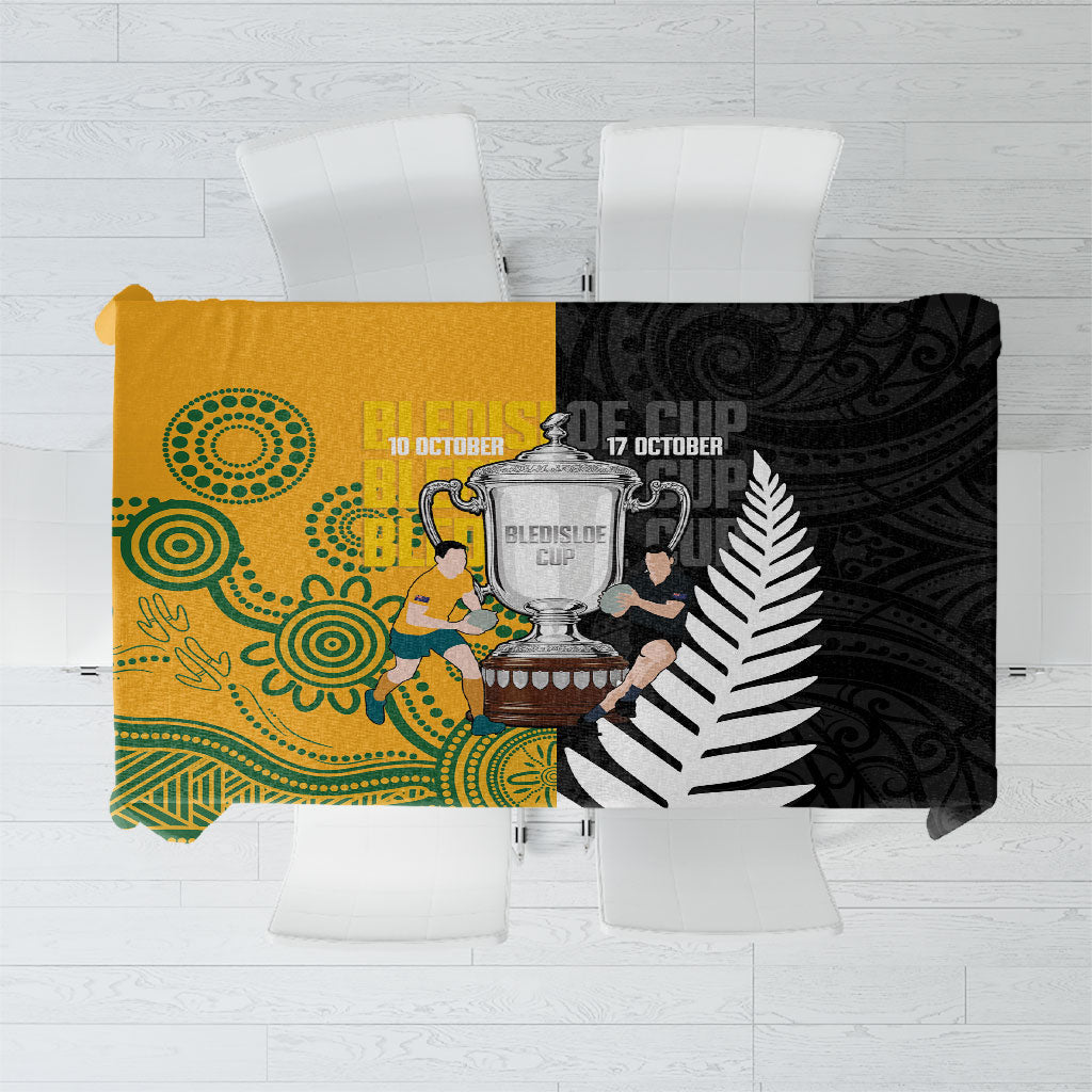 New Zealand Australia Rugby Bledisloe 2026 Tablecloth Champion Trophy Maori Aboriginal Art