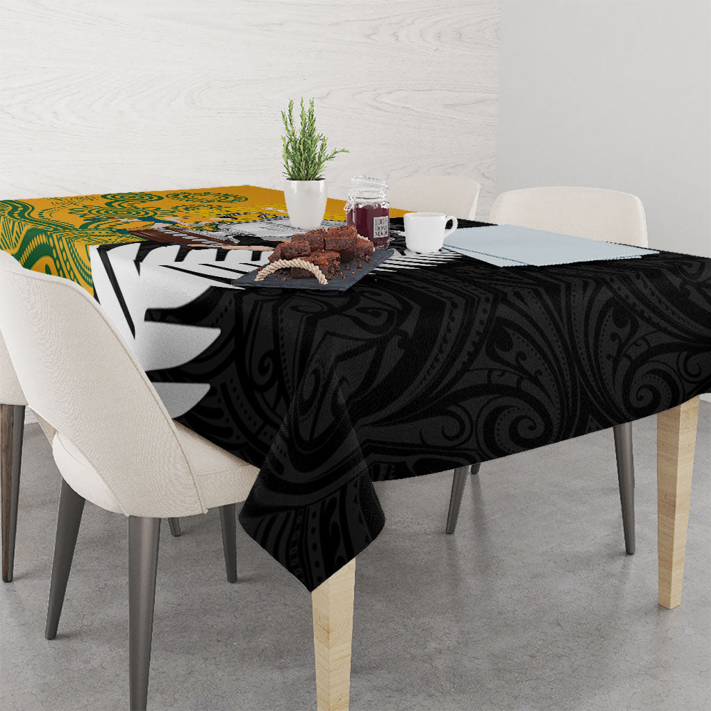 New Zealand Australia Rugby Bledisloe 2026 Tablecloth Champion Trophy Maori Aboriginal Art