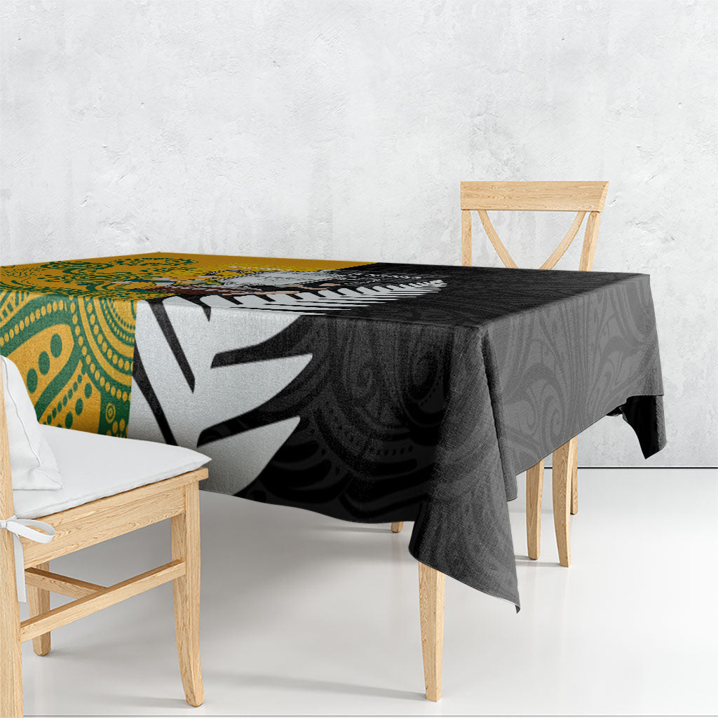 New Zealand Australia Rugby Bledisloe 2026 Tablecloth Champion Trophy Maori Aboriginal Art