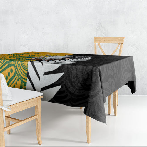 New Zealand Australia Rugby Bledisloe 2026 Tablecloth Champion Trophy Maori Aboriginal Art