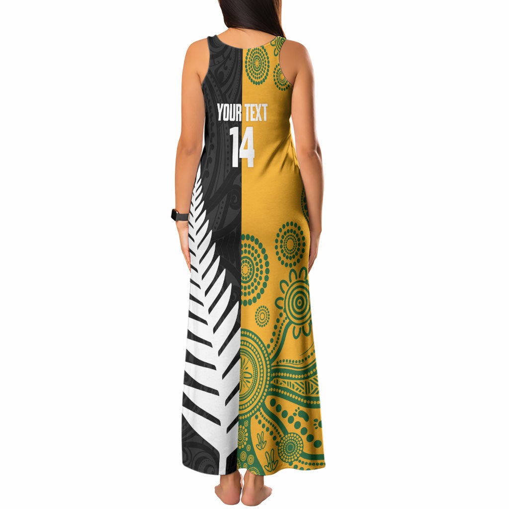 New Zealand Australia Rugby Bledisloe 2026 Custom Tank Maxi Dress Champion Trophy Maori Aboriginal Art