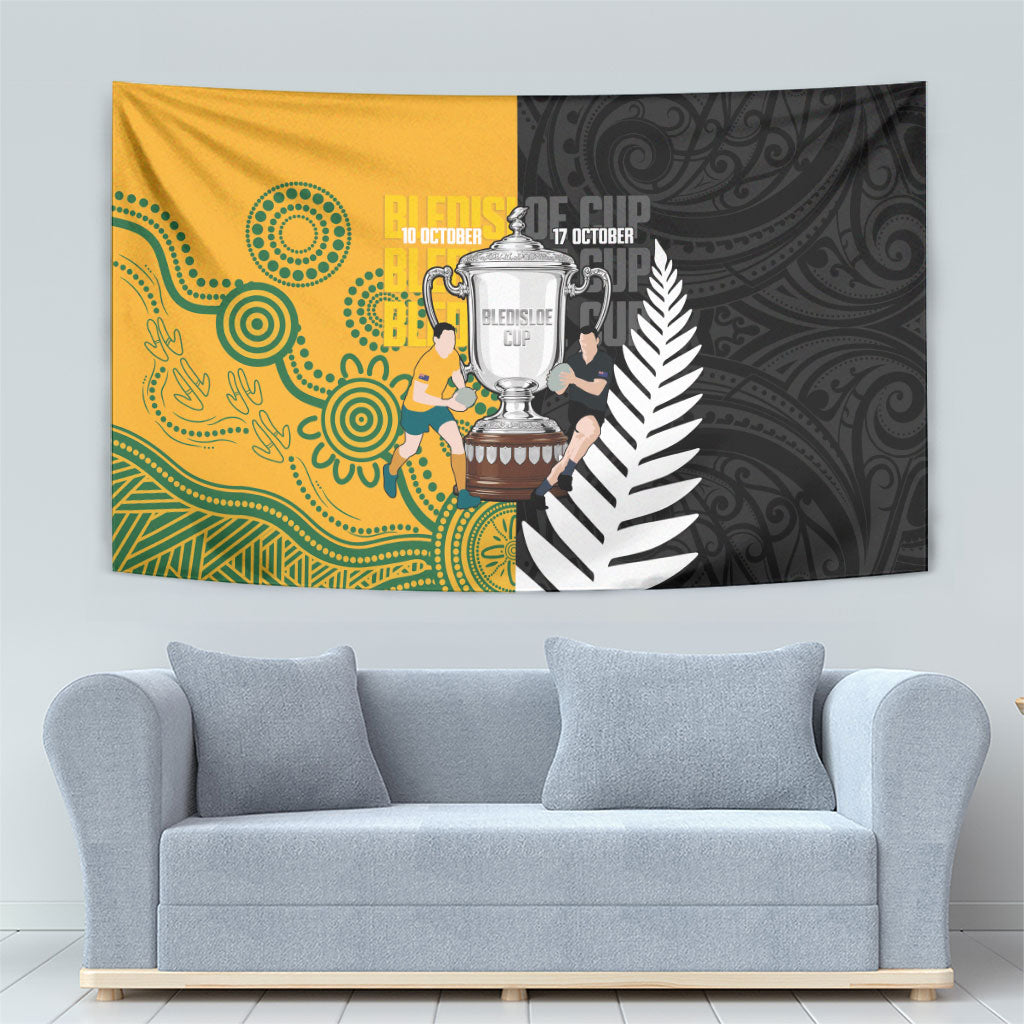 New Zealand Australia Rugby Bledisloe 2026 Tapestry Champion Trophy Maori Aboriginal Art
