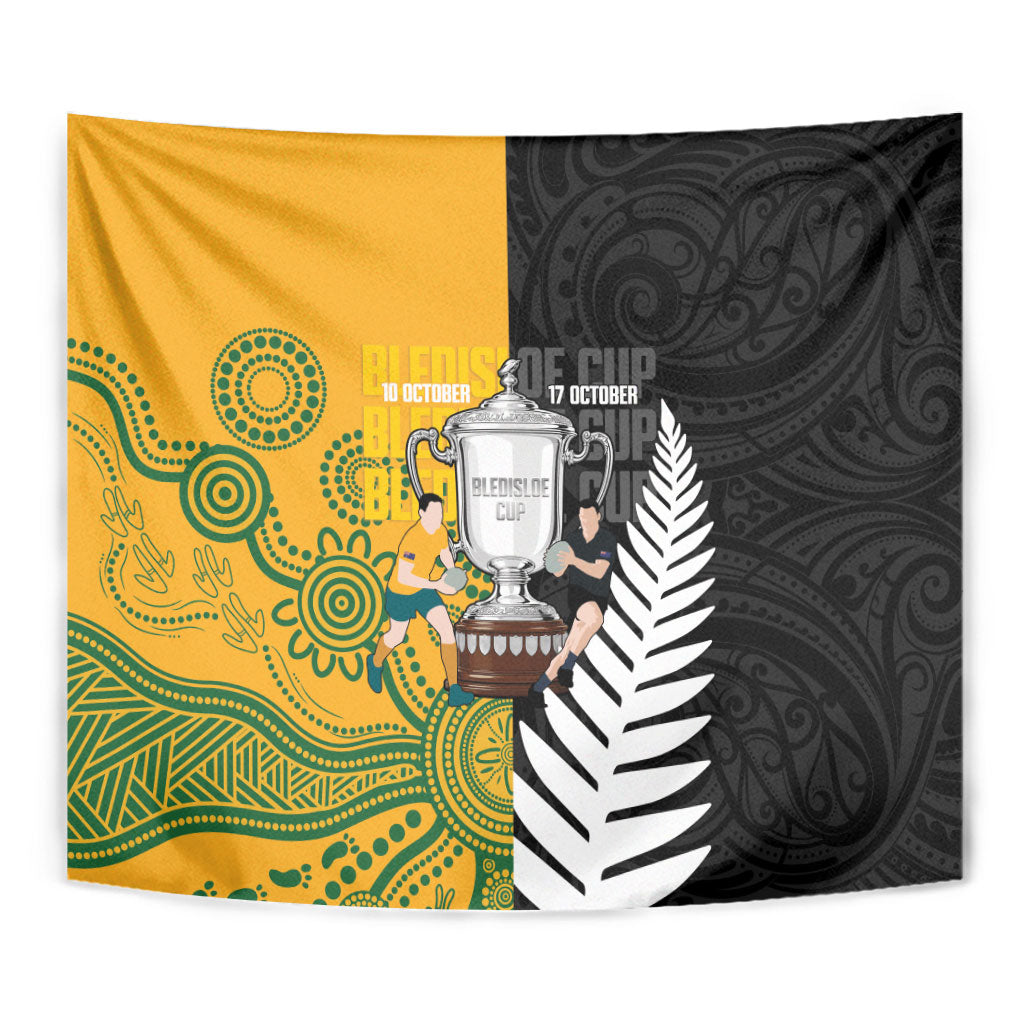 New Zealand Australia Rugby Bledisloe 2026 Tapestry Champion Trophy Maori Aboriginal Art