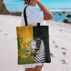 New Zealand Australia Rugby Bledisloe 2026 Tote Bag Champion Trophy Maori Aboriginal Art