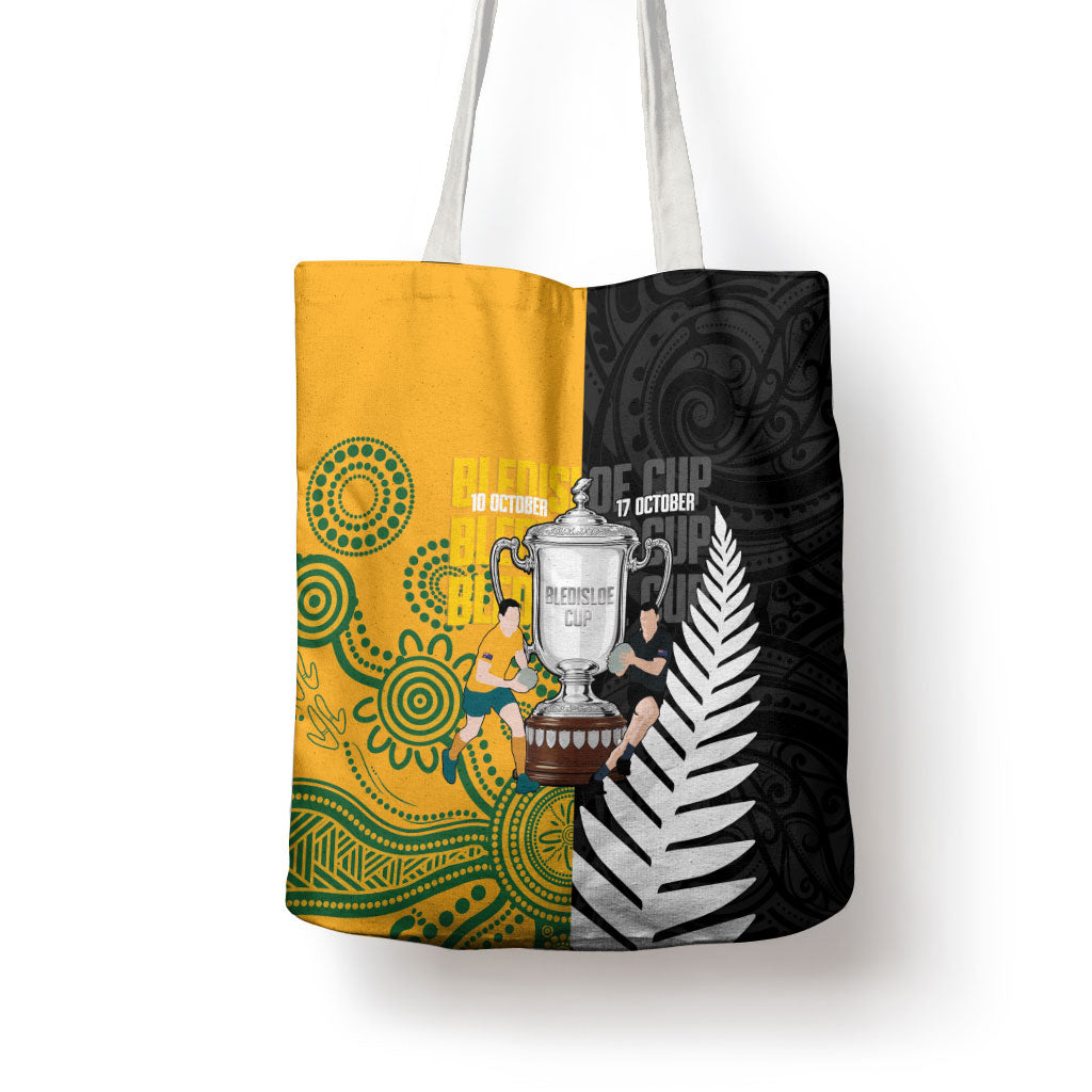 New Zealand Australia Rugby Bledisloe 2026 Tote Bag Champion Trophy Maori Aboriginal Art