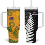 New Zealand Australia Rugby Bledisloe 2026 Tumbler With Handle Champion Trophy Maori Aboriginal Art