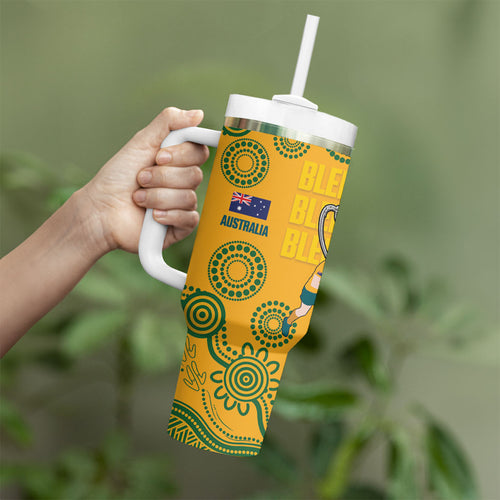 New Zealand Australia Rugby Bledisloe 2026 Tumbler With Handle Champion Trophy Maori Aboriginal Art