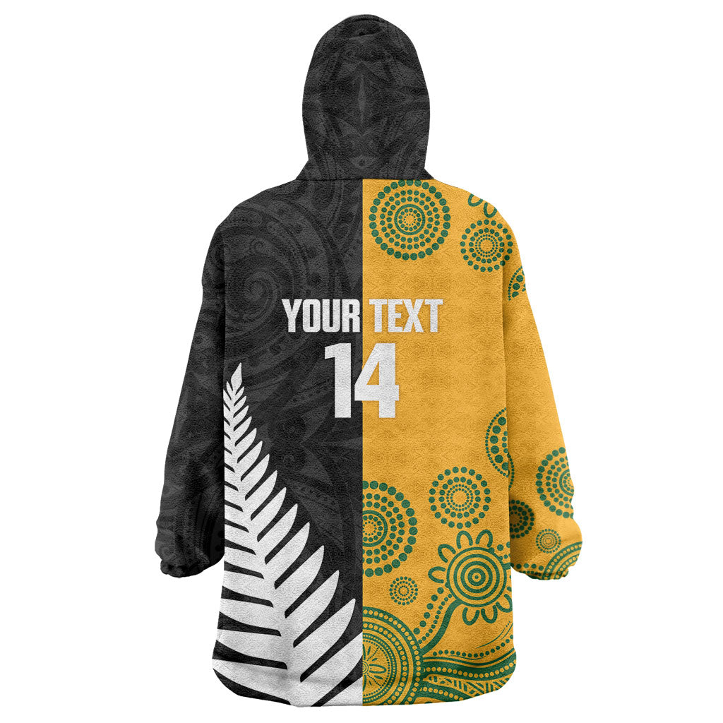 New Zealand Australia Rugby Bledisloe 2026 Custom Wearable Blanket Hoodie Champion Trophy Maori Aboriginal Art