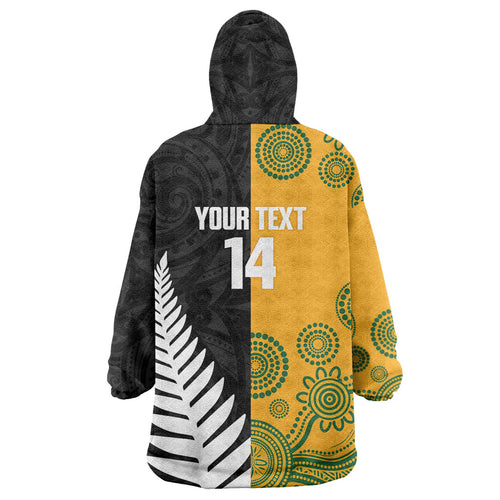 New Zealand Australia Rugby Bledisloe 2026 Custom Wearable Blanket Hoodie Champion Trophy Maori Aboriginal Art