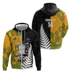 New Zealand Australia Rugby Bledisloe 2026 Custom Zip Hoodie Champion Trophy Maori Aboriginal Art