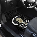 Black New Zealand Eel Car Mats Aotearoa Maori Tuna With Kotiate Weapon