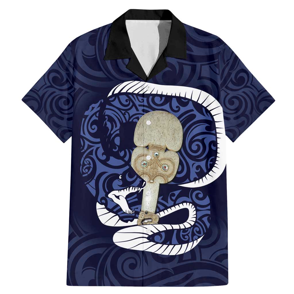 Blue New Zealand Eel Family Matching Mermaid Dress and Hawaiian Shirt Aotearoa Maori Tuna With Kotiate Weapon