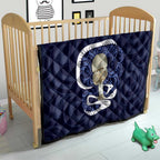 Blue New Zealand Eel Quilt Aotearoa Maori Tuna With Kotiate Weapon