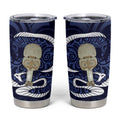 Blue New Zealand Eel Tumbler Cup Aotearoa Maori Tuna With Kotiate Weapon