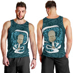Turquoise New Zealand Eel Men Tank Top Aotearoa Maori Tuna With Kotiate Weapon