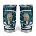 Turquoise New Zealand Eel Tumbler Cup Aotearoa Maori Tuna With Kotiate Weapon