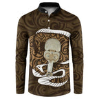 Gold New Zealand Eel Button Sweatshirt Aotearoa Maori Tuna With Kotiate Weapon