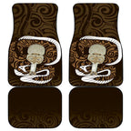 Gold New Zealand Eel Car Mats Aotearoa Maori Tuna With Kotiate Weapon